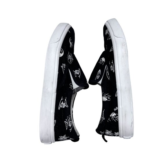 Old Navy Black Graphic Slip-On Shoes Space-Themed Print Canvas Upper Comfortable - Picture 7 of 9